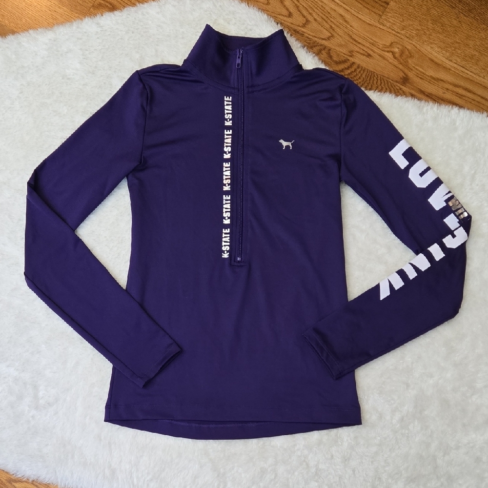 PINK Victoria's Secret KSU Athletic Quarter Zip, Womens Extra Small